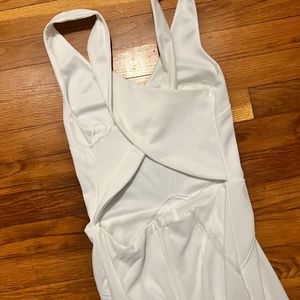 White open back pants jumpsuit